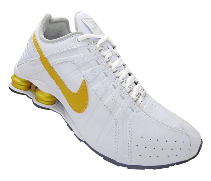 nike shox branco com dourado