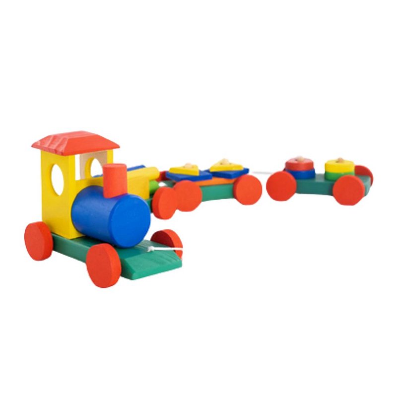 Jogo de encaixe didatico trem e gato de madeira mdf com 13 pecas 31x24cm -  CONECTA - Brinquedos Educativos - Magazine Luiza