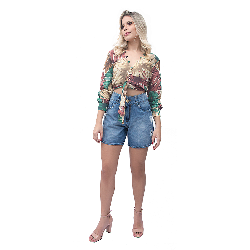 shorts jeans comprido