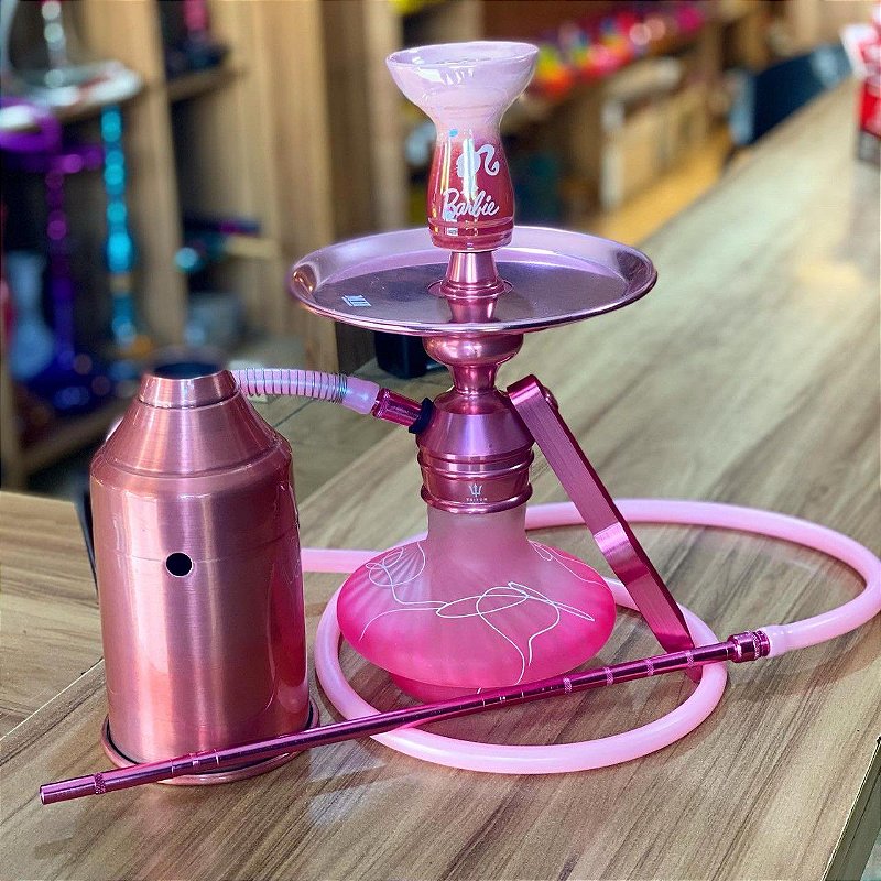KIT NARGUILE COMPLETO TRITON ZIP BARBIE - ROSE - Tabacaria Premium