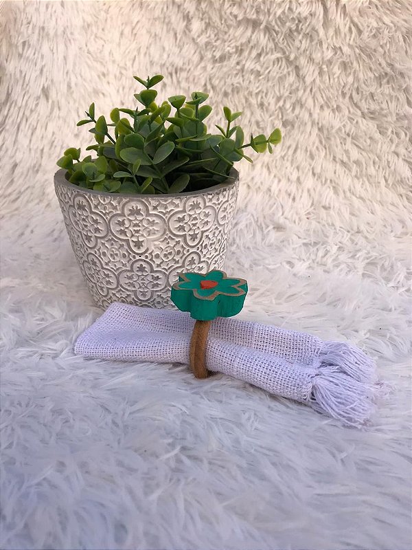 Kit Porta Guardanapo 6 Pecas Flor De Madeira Pintada Ddb Artesanato