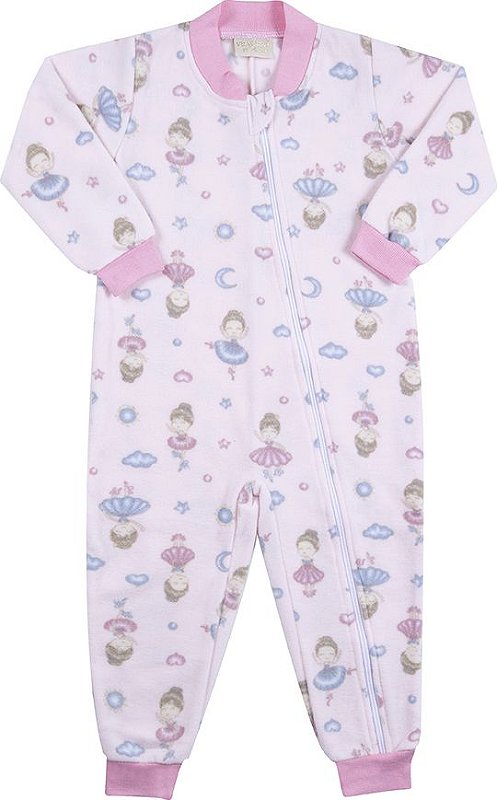 PIJAMA INFANTIL MENINA BAILARINA MEGA SOFT ROSA