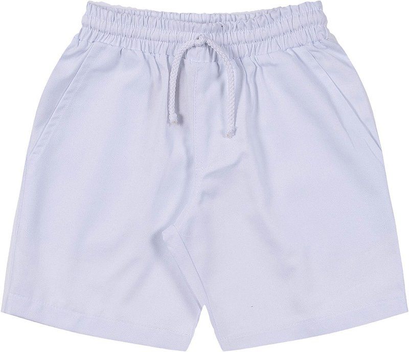 BERMUDA INFANTIL MENINO BASIC SARJA BRANCA