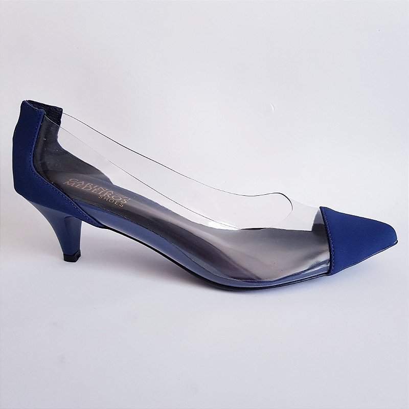 scarpin vinil salto baixo