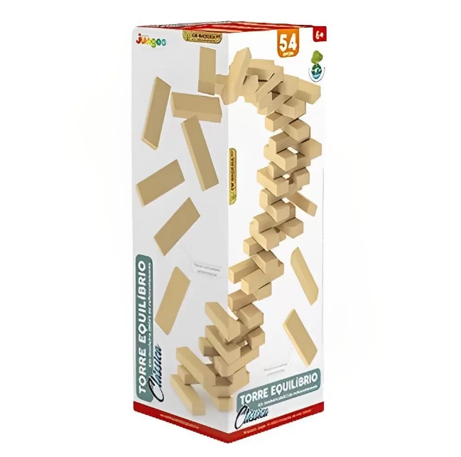 Torre Equilíbrio Jogo Com 54 Peças Em Madeira MDF 735 - JUNGES