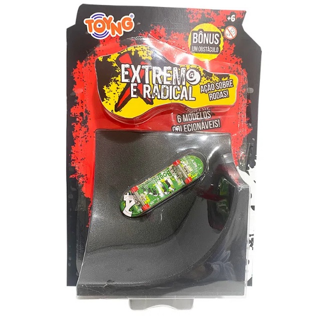 Kit Skate de Dedo - 9 cm - Extremo e Radical - 4 Skates - Sortido - Toyng