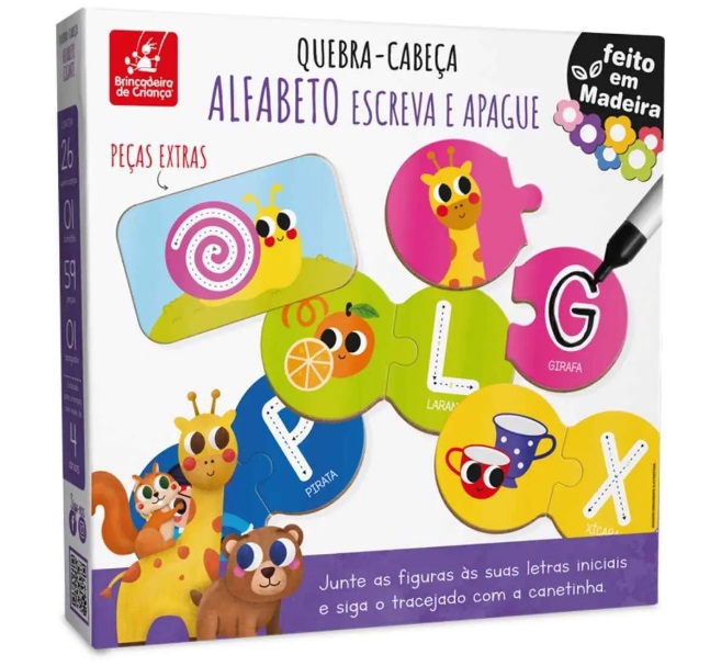 Quebra Cabeça Trenzinho Do Alfabeto Montessori Brincadeira De Criança -  Livrarias Curitiba