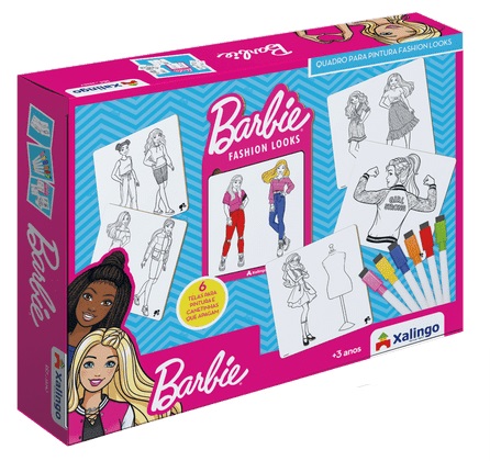 Brinquedo Quadro Para Colorir Barbie Fashion Looks Jogo De Desenho