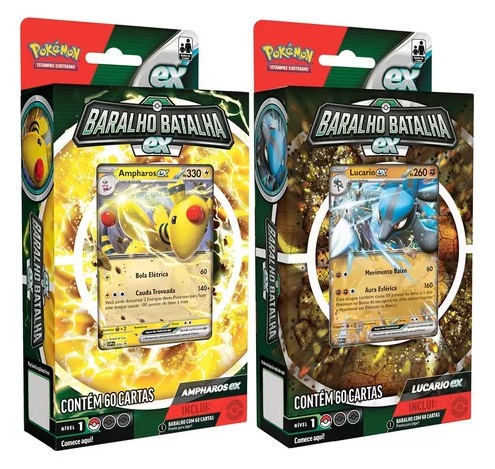 Pokémon Baralho Batalha Ex Lucario - 60 cartas - 32657- Copag - Real  Brinquedos