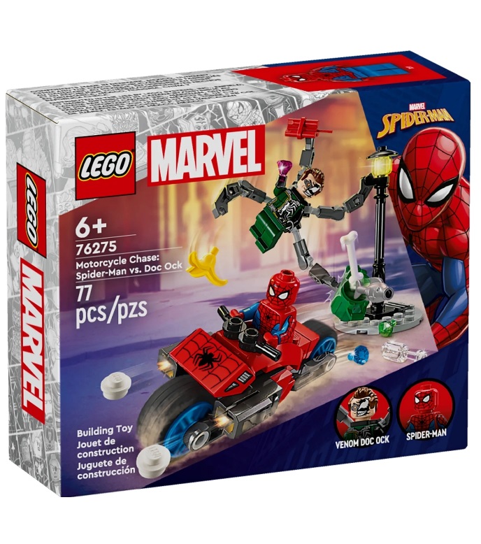 Lego Marvel Motocicleta de Perseguição Homem-Aranha VS Do