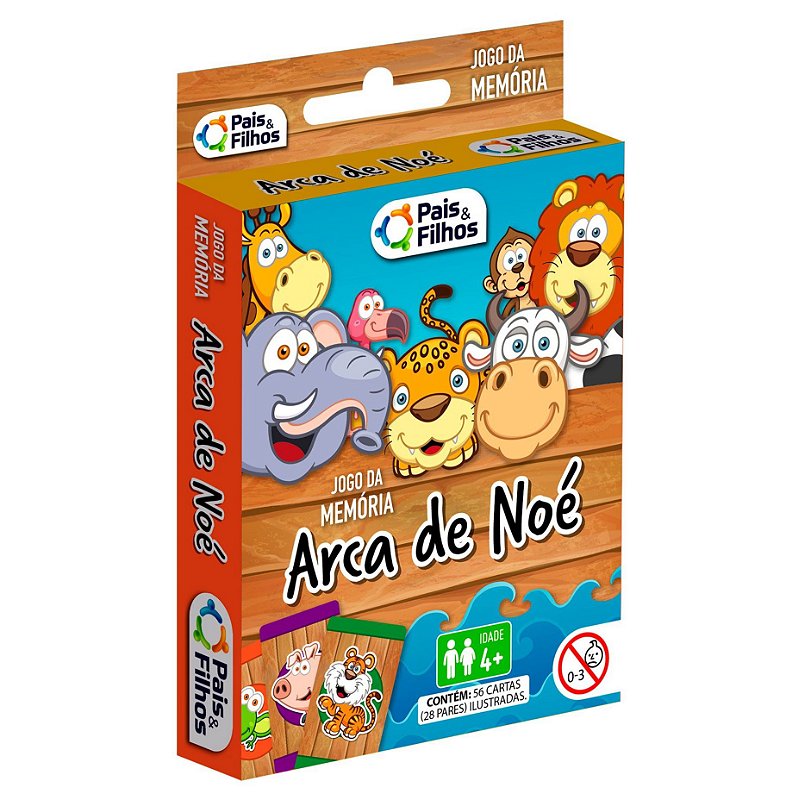 Jogo da Memória Cartas Arca de Noé 7535.1 - Pais & Filhos - Happily  Brinquedos