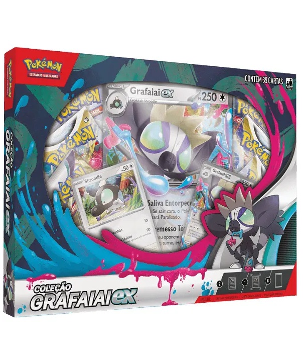 Pokémon Box Grafaiai EX 34160 - Copag - Happily Brinquedos