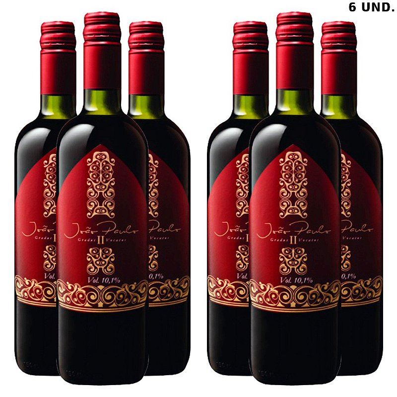 6 unidades - Vinho Canônico Tinto Seco João Paulo II - Vinícola La