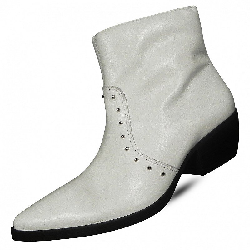 bota branca cano curto com cadarço