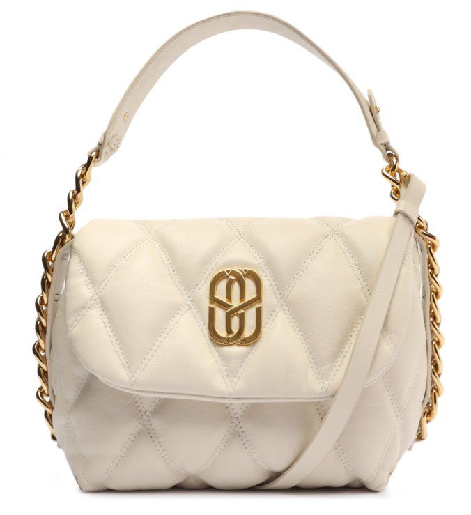 chanel white bolsa with gold hardware
