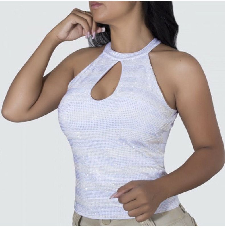 blusas brilhosas da moda