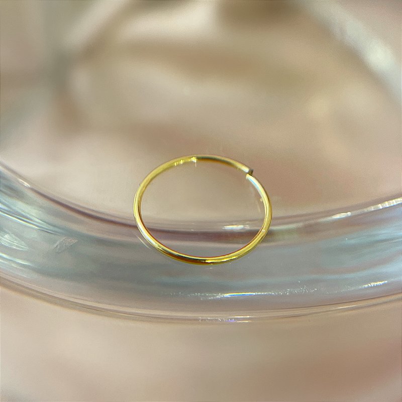 PIERCING NARIZ ARGOLA LISA AÇO 316L 10MM FOLHEADO A OURO 18K SEMIJOIA PARA ATUALIZAÇÃO⭐️