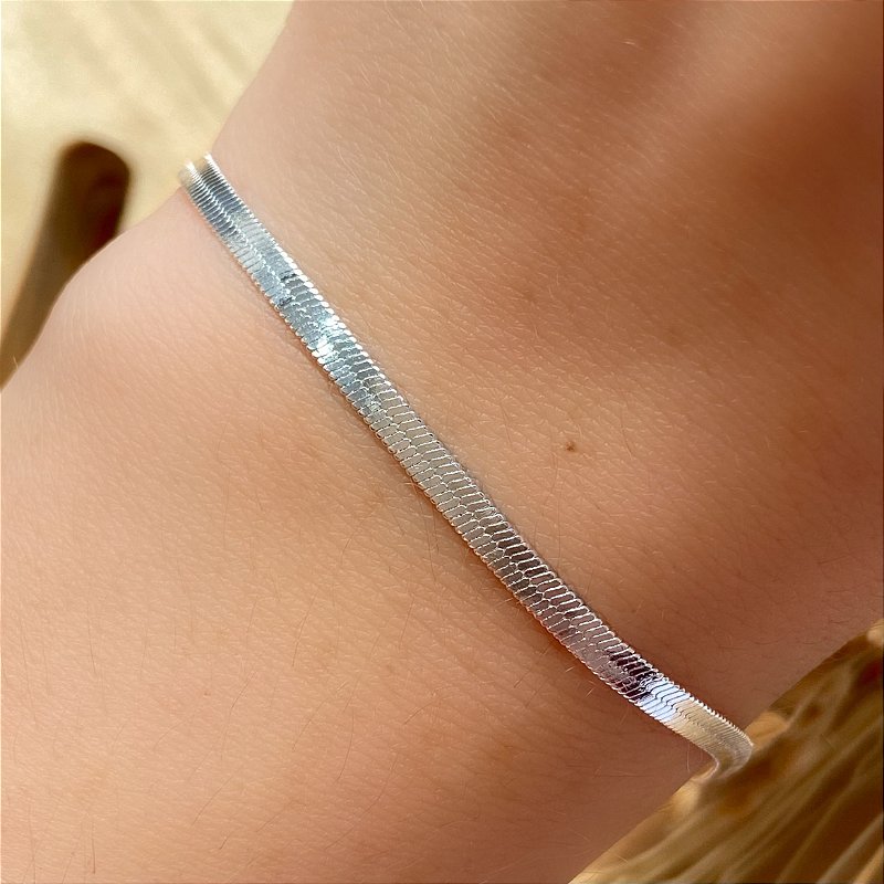 PULSEIRA FITA FINA FOLHEADO A PRATA⭐