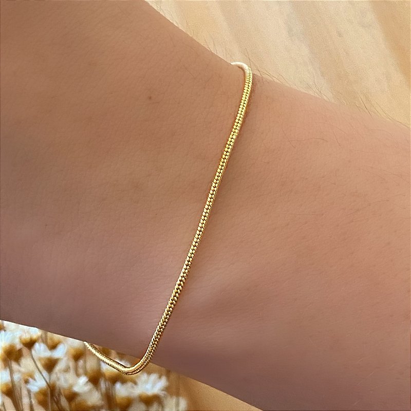 PULSEIRA RABO DE RATO FOLHEADO A OURO 18K⭐