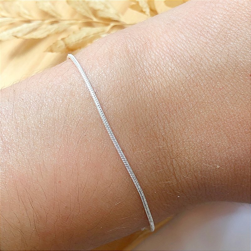PULSEIRA RABO DE RATO FOLHEADO A PRATA⭐