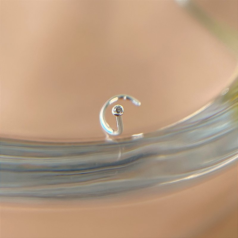 PIERCING NARIZ ANZOL NANO ZIRCÔNIA 5MM PRATA 925 SEMIJOIA PARA ATUALIZAÇÃO⭐️