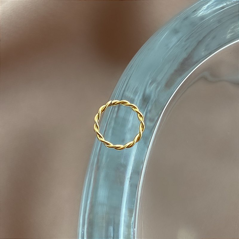 PIERCING NARIZ AÇO 316L ARGOLINHA TORCIDA 6MM FOLHEADO A OURO 18K SEMIJOIA PARA ATUALIZAÇÃO⭐️