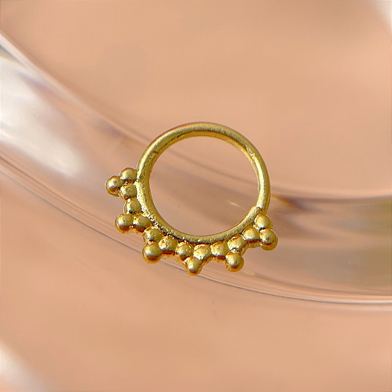 PIERCING DAITH/SEPTO AÇO 316L DETALHE BOLINHA 7MM FOLHEADO A OURO 18K SEMIJOIA PARA ATUALIZAÇÃO⭐️