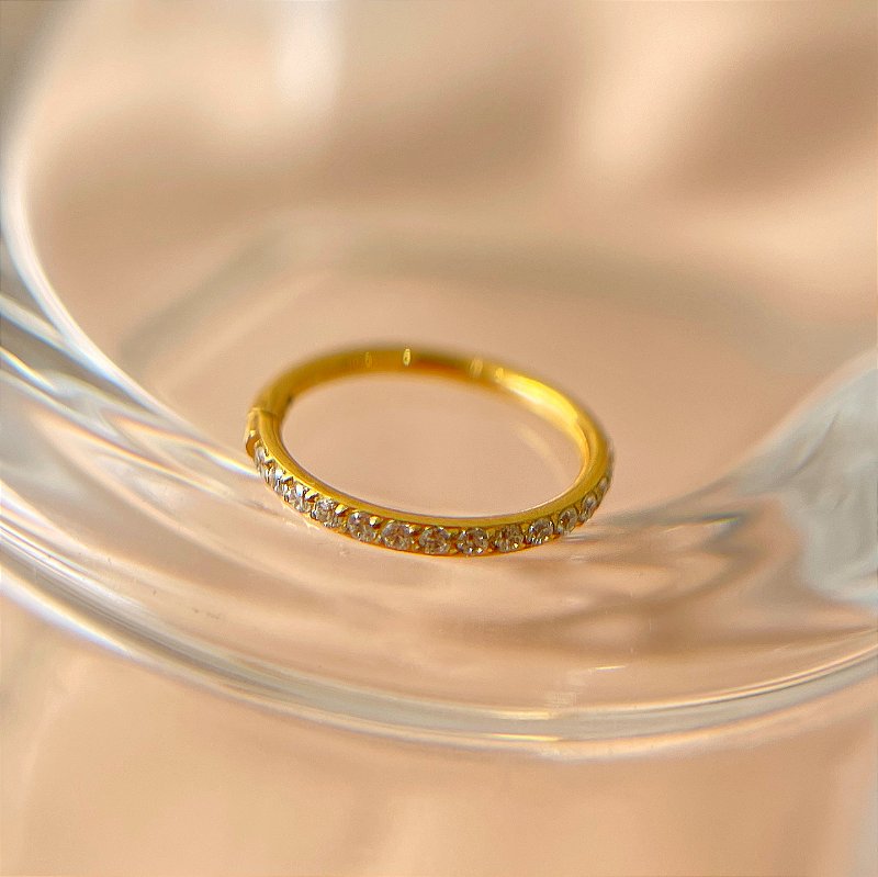 PIERCING CARTILAGEM/CONCH TITÂNIO GOLD ARGOLA ZIRCÔNIAS SEGMENTO ARTICULADO 10MM PARA PERFURAÇÃO⭐️