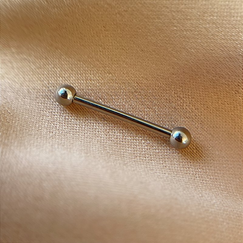 PIERCING TITÂNIO RETO BÁSICO 14MM SEMIJOIA PARA PERFURAÇÃO⭐️