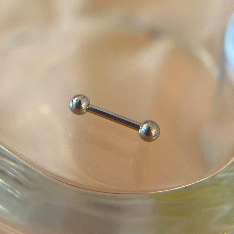 PIERCING TITÂNIO RETO BÁSICO 8MM SEMIJOIA PARA PERFURAÇÃO⭐️