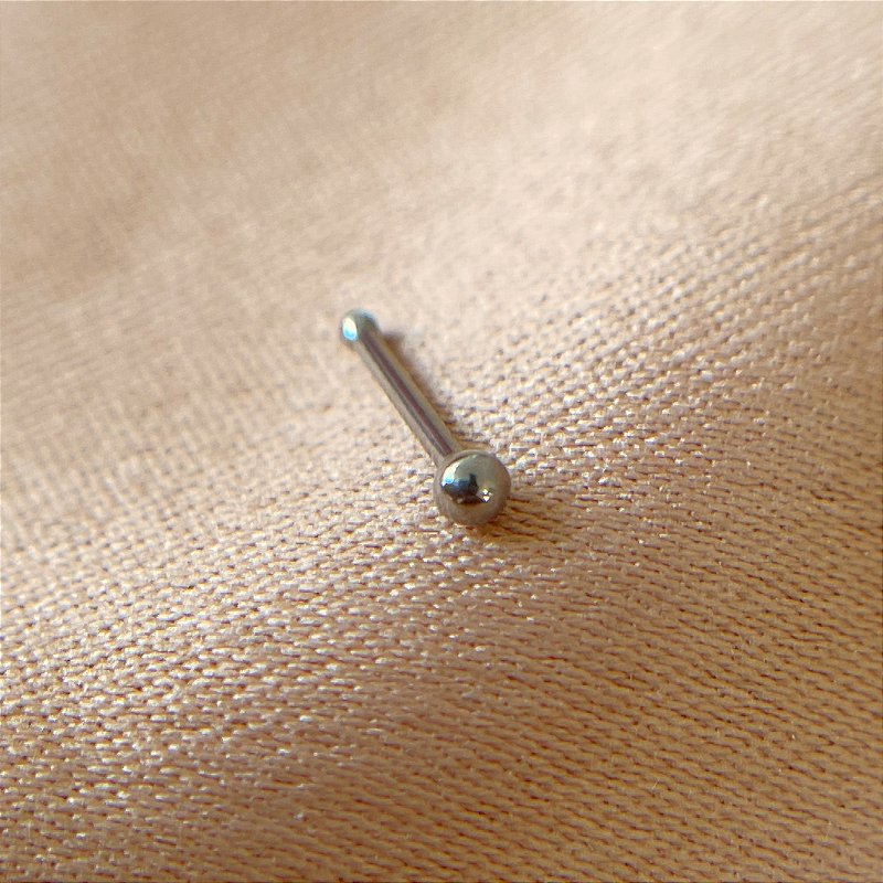 PIERCING NARIZ TITÂNIO RETO BOLINHA LISA 8MM SEMIJOIA PARA PERFURAÇÃO⭐️