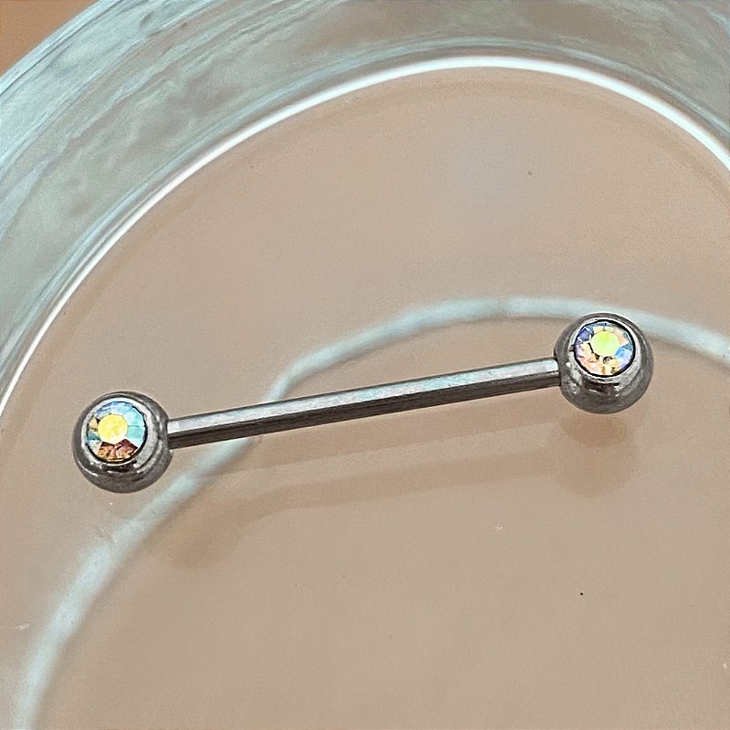 PIERCING RETO BÁSICO / MAMILO ZIRCÔNIA FURTA-COR AÇO 316L 15MM PARA PERFURAÇÃO⭐️