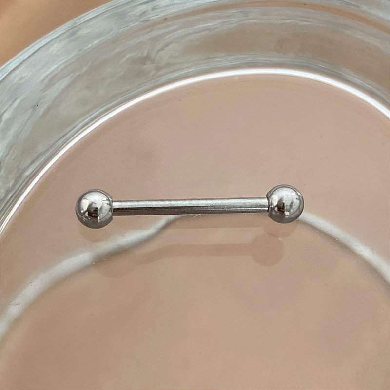 PIERCING RETO BÁSICO / MAMILO  AÇO 316L 12MM PARA PERFURAÇÃO⭐️