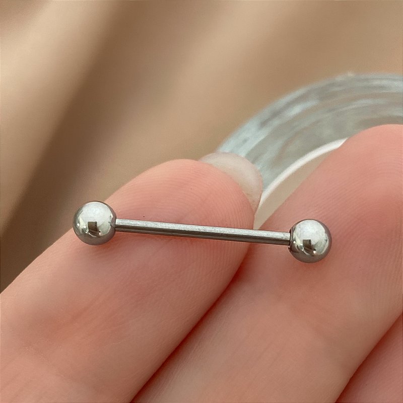PIERCING RETO BÁSICO /MAMILO  AÇO 316L 16MM PARA PERFURAÇÃO⭐️