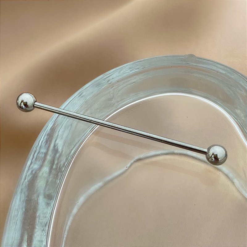 PIERCING RETO BÁSICO TRANSVERSAL  AÇO 316L 35MM PARA PERFURAÇÃO⭐️