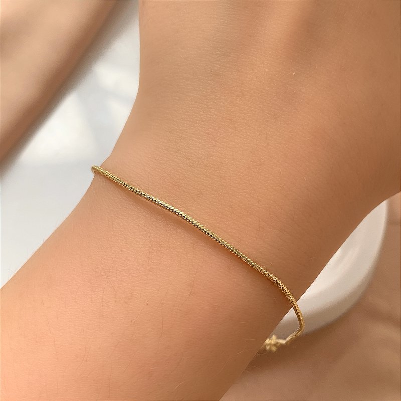 PULSEIRA CORRENTE RABO DE RATO DETALHADA FOLHEADO A OURO 18K⭐