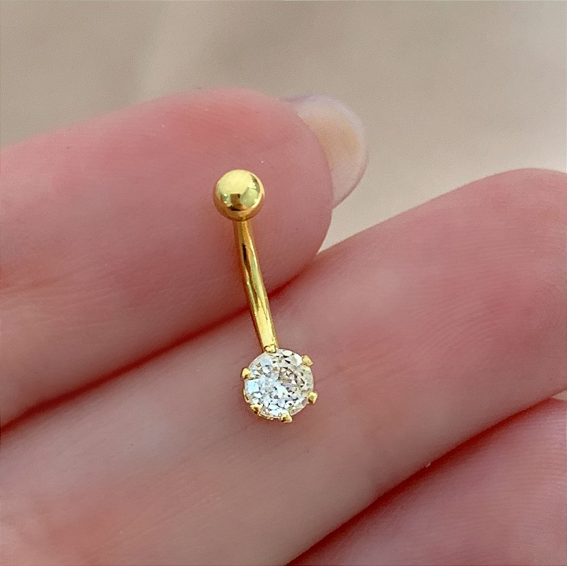 PIERCING ÍNTIMO BOLINHA DELICADA ZIRCÔNIA 9MM AÇO 316L FOLHEADO A OURO 18K SEMIJOIA PARA ATUALIZAÇÃO⭐️