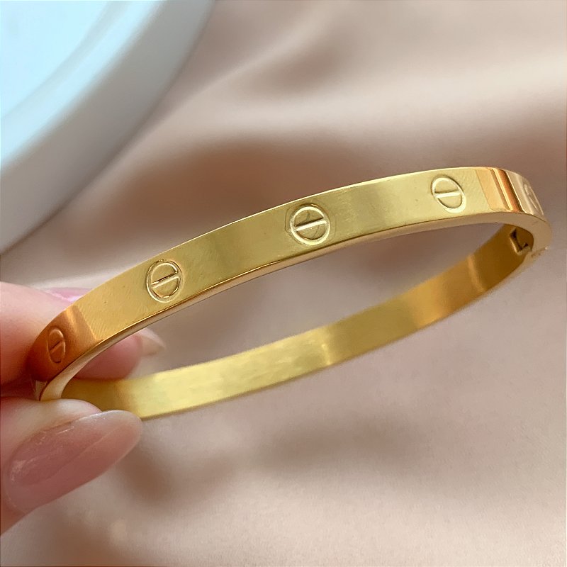 PULSEIRA DESENHADA DOURADO AÇO 316L⭐️