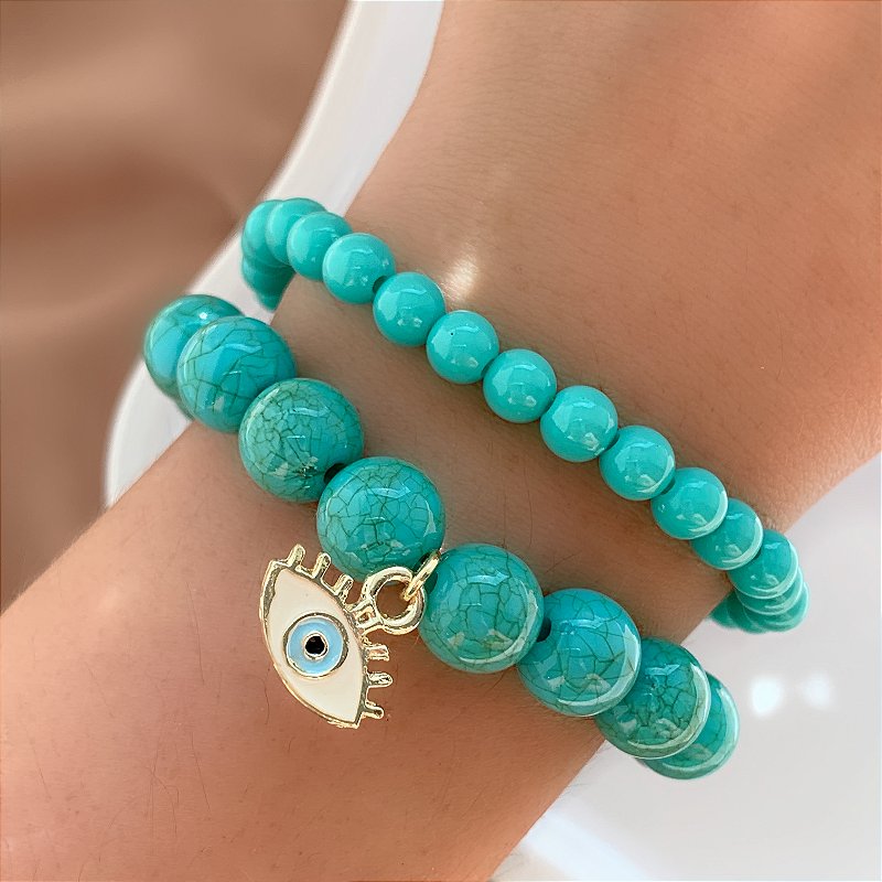 PULSEIRA KIT MIÇANGAS OLHO GREGO BIJU