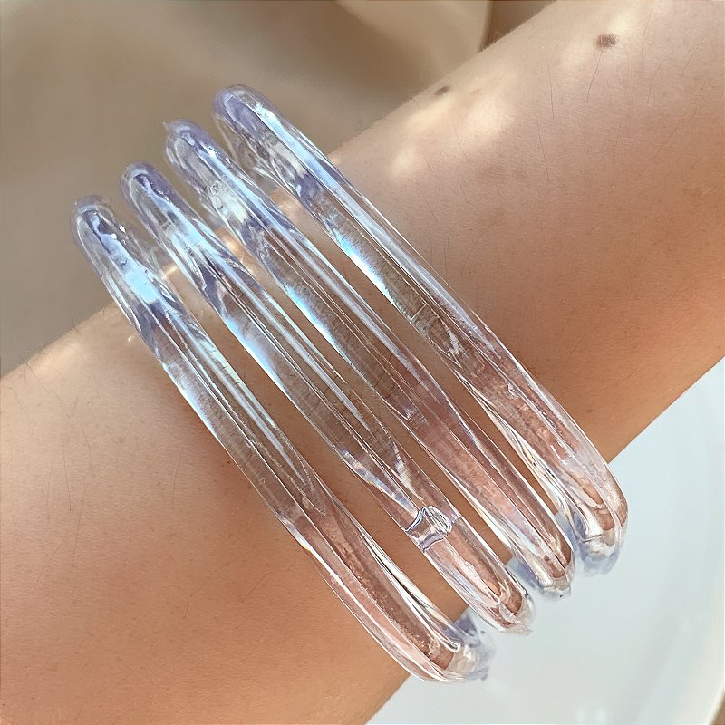 PULSEIRA KIT DE ACRÍLICO TRANSPARENTE QUADRADA BIJU