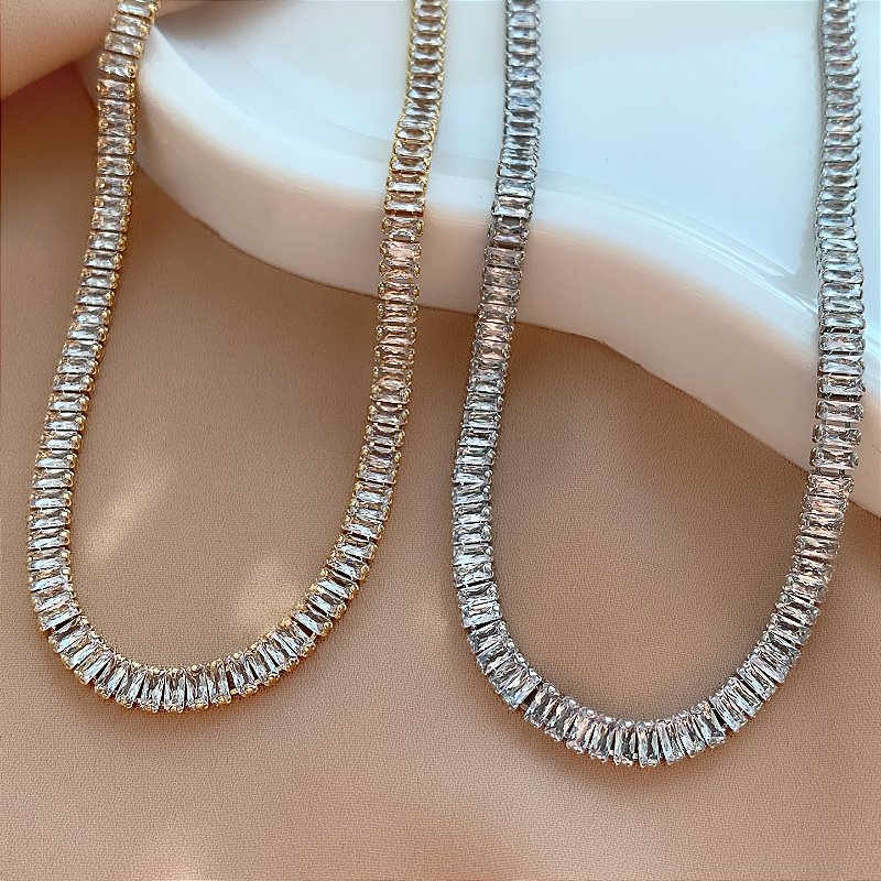 COLAR RIVIERA BAGUETE P ZIRCÔNIAS BIJU