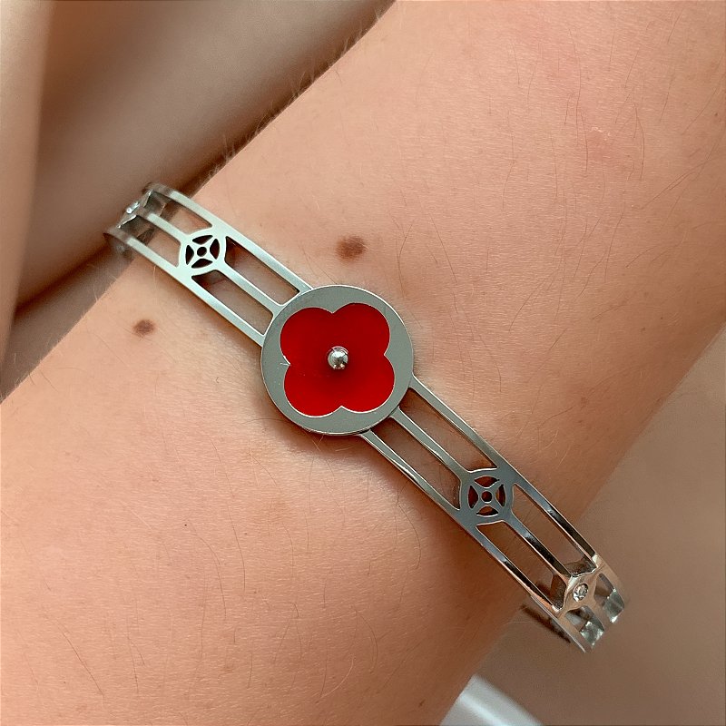 PULSEIRA / BRACELETE TREVO VIRGÍNIA AÇO 316L⭐️