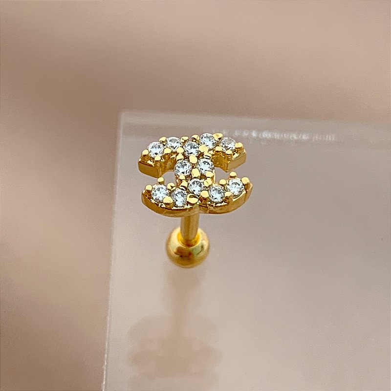 PIERCING CARTILAGEM INSPIRATION 6MM HASTE AÇO 316L FOLHEADO A OURO 18K SEMIJOIA PARA ATUALIZAÇÃO⭐️