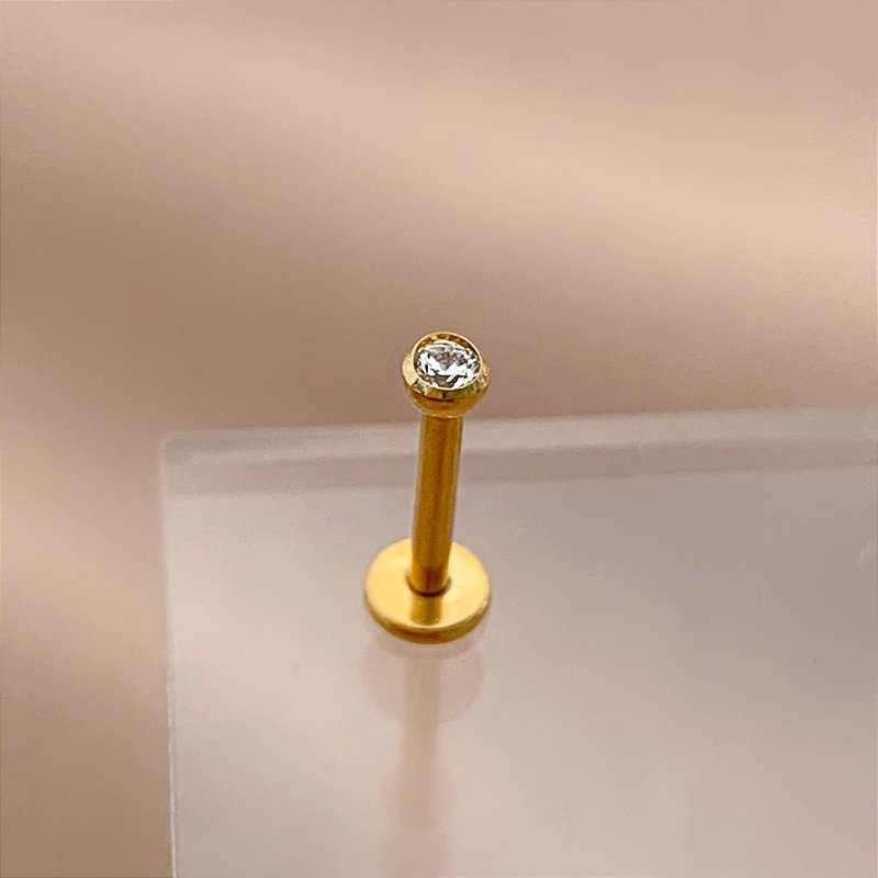 PIERCING AUSTRALIANO / TRÁGUS / CARTILAGEM PONTO DE LUZ M 8MM TITÂNIO DOURADO SEMIJOIA PARA PERFURAÇÃO⭐️