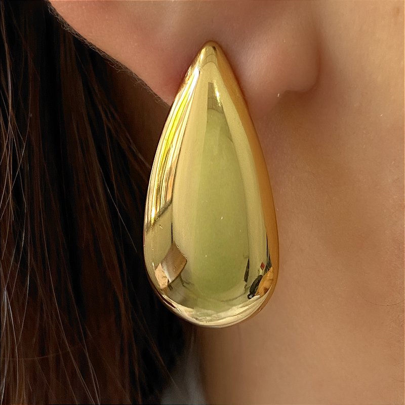 BRINCO GOTA LISA CLÁSSICA DOURADO AÇO 316L⭐️