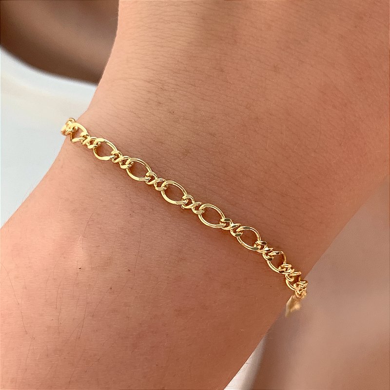 PULSEIRA ELOS TORCIDOS FOLHEADO A OURO 18K⭐️