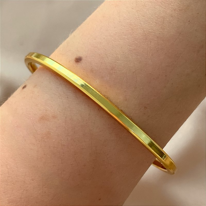 PULSEIRA ARO FIO QUADRADO FOLHEADO A OURO 18K⭐️
