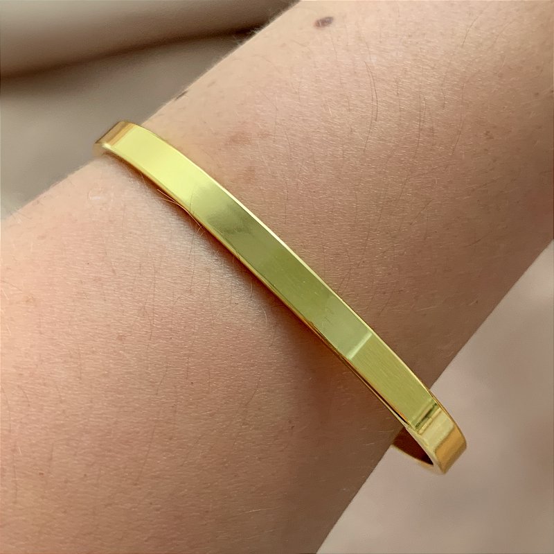 PULSEIRA ARO FIO ACHATADO LISO FOLHEADO A OURO 18K⭐️
