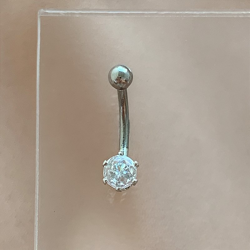 PIERCING ÍNTIMO ZIRCÔNIA 8MM HASTE AÇO 316L FOLHEADO A RÓDIO SEMIJOIA PARA ATUALIZAÇÃO⭐️