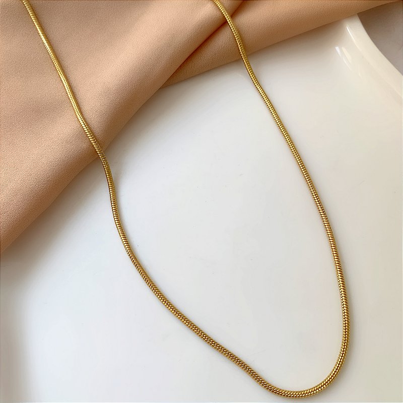 COLAR RABO DE RATO 2MM SEM EXTENSOR DOURADO AÇO 316L⭐️